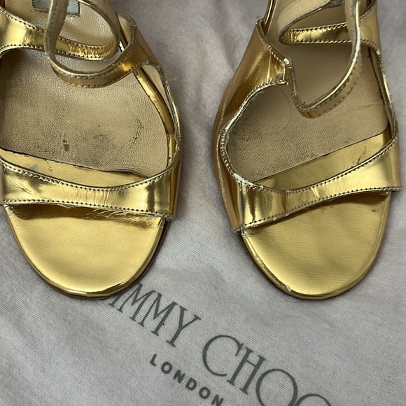 Jimmy Choo Gold Heels - Picture 3 of 8